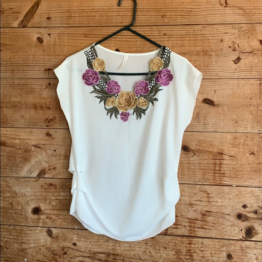Chocolate floral blouse